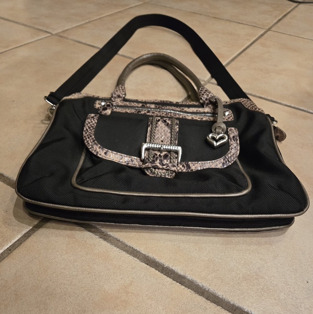 Brighton Elegant Black & Python Trim Shoulder - B… - image 7